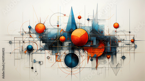 Abstract geometric illustration of human life