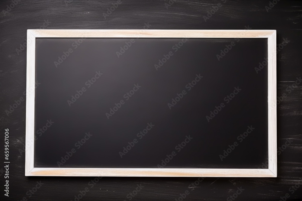 top view of a clean slate blackboard with white chalk top view of a clean slate blackboard with white chalk