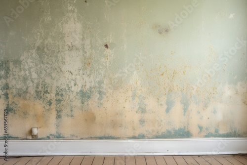 severe mold problem behind an apartments wallpaper photo