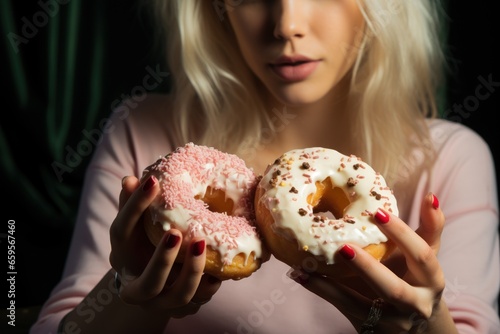 woman eating a doughnut