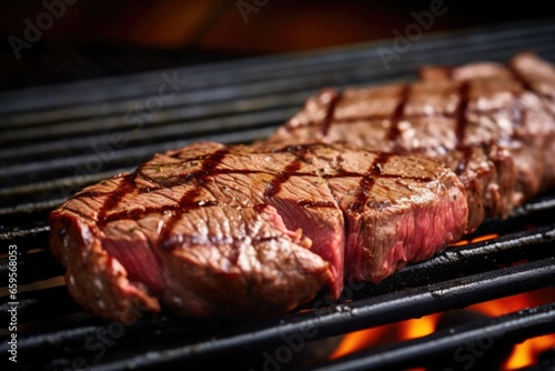 detailed shot of grill marks on a piece of meat