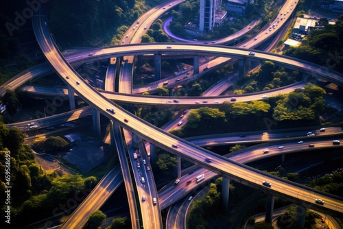 aerial view of a motorway junction, perai, seberang perai, penang, photo