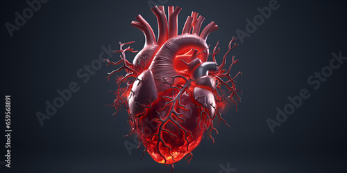 Exploring Cardiac Health: A Stunning 3D Illustration of the Human Heart