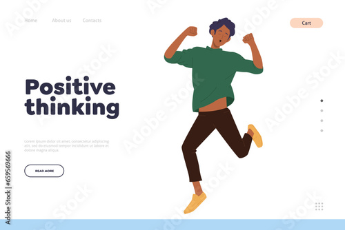 Psychological landing page providing positive thinking development, cognitive behavioral therapy