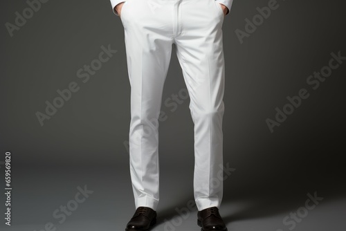 White pants casual design male. Empty model. Generate Ai