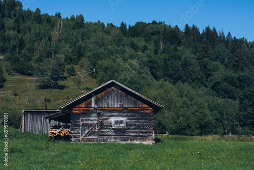 Ukraine Carpathians mountain forest river sun clouds beauty