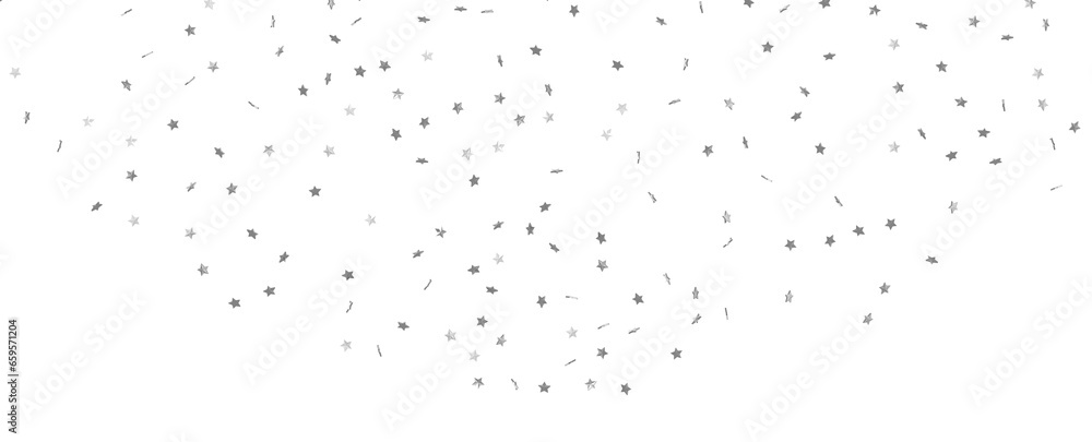 Seamless pattern with small silver stars on white background.