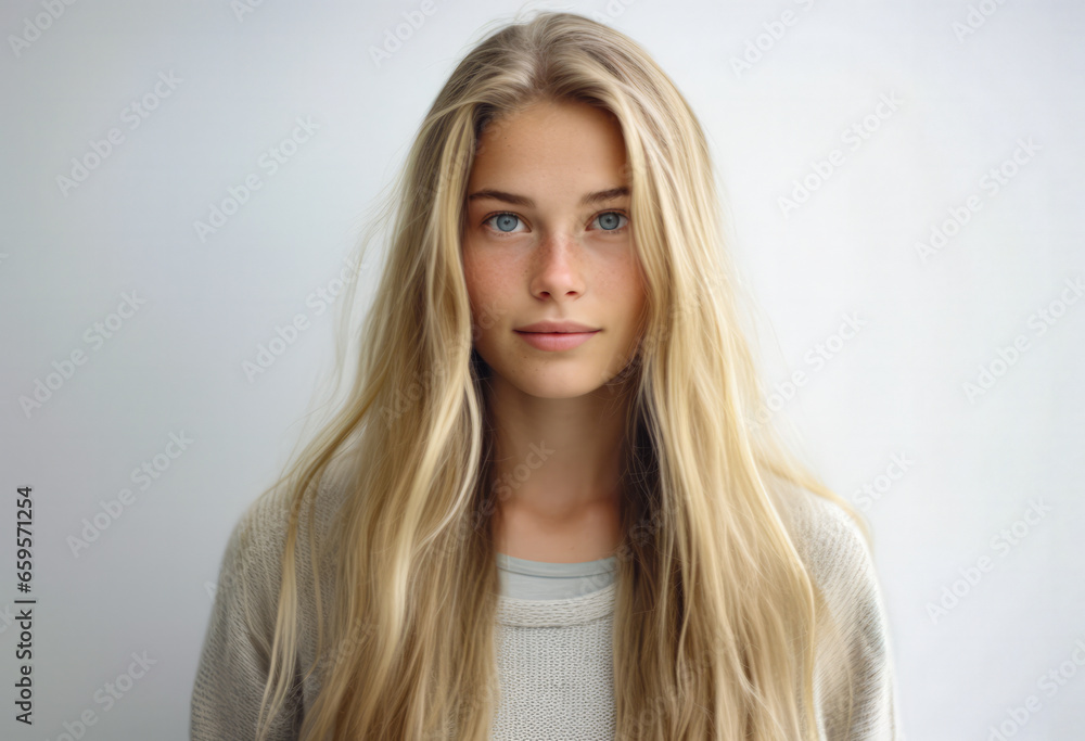Portrait of a pretty young woman isolated from the background