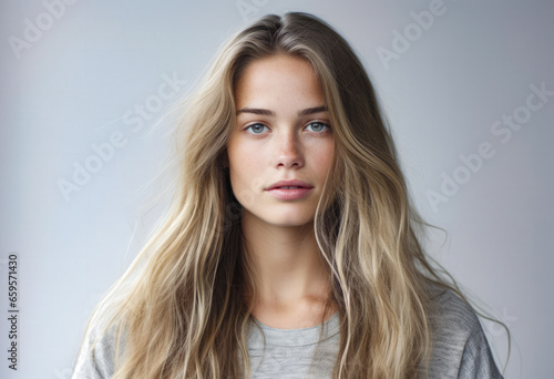 Portrait of a pretty young woman isolated from the background