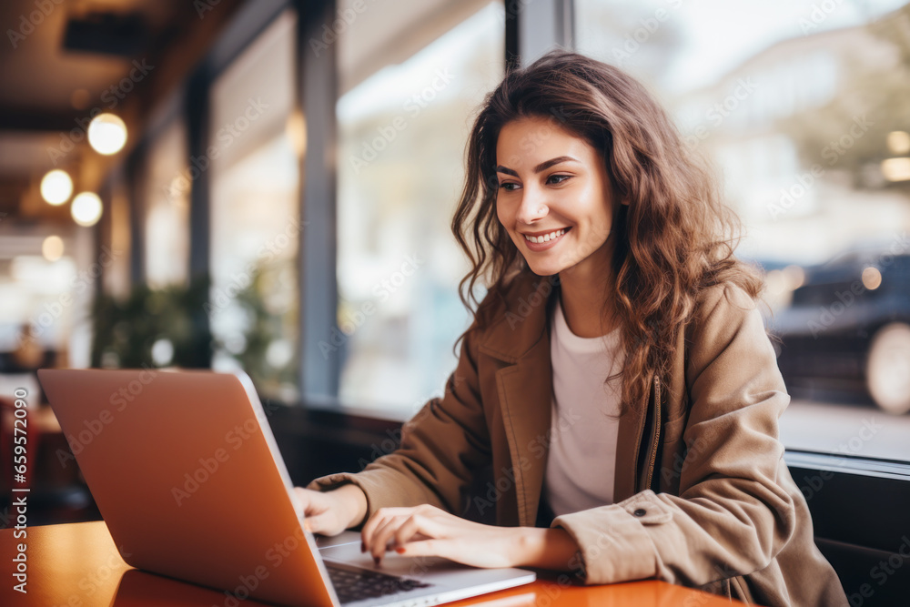 Smile Woman who is online conversation with her psychiatrist Smile Woman who is online conversation with her psychiatrist