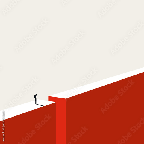 Business challenge, opportunity vector concept. Symbol of finding solution, achievement, success. Minimal illustration