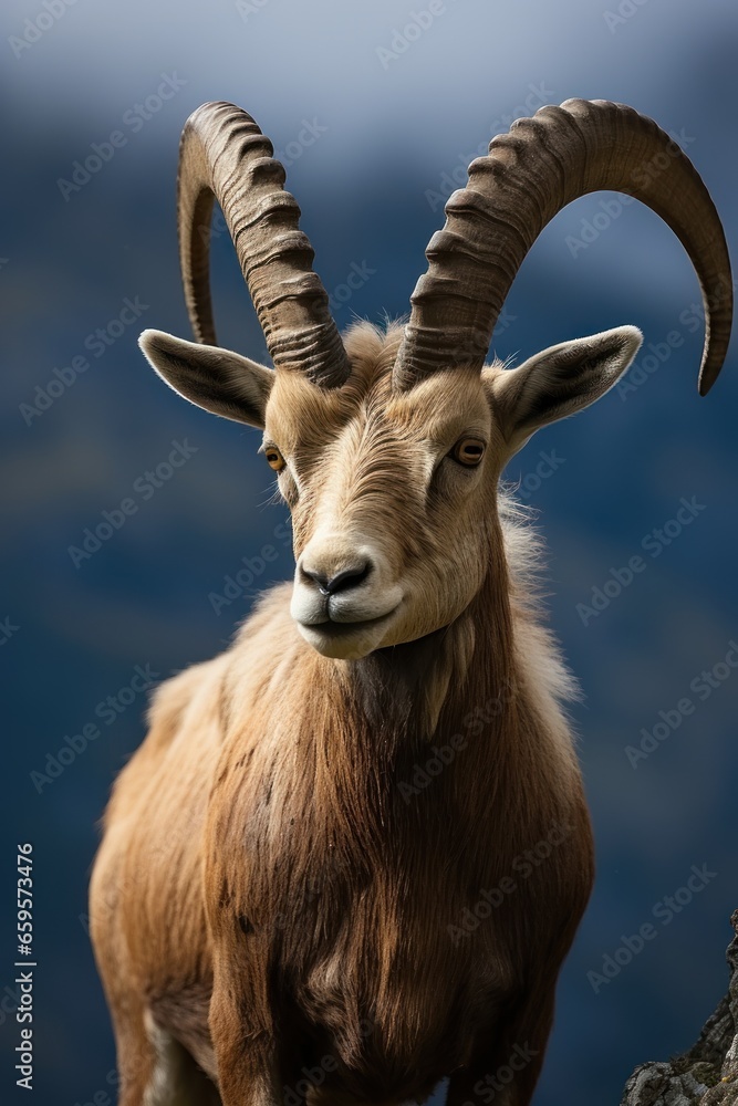 alpine ibex (capra ibex), male, portrait, kaiser-franz-josefs-hohe, high tauern national park, carinthia, , europe