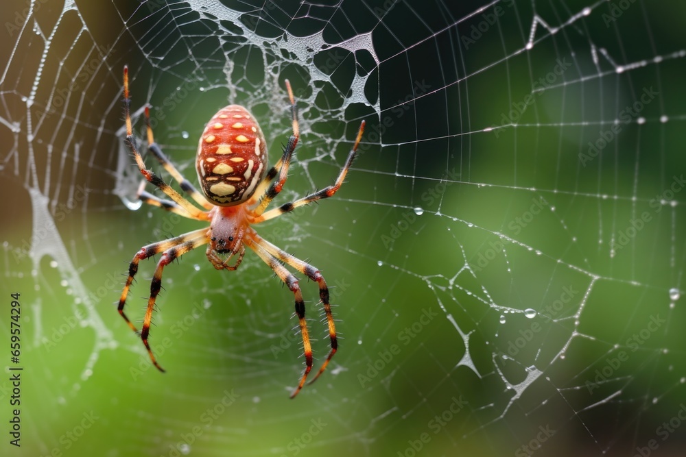 spider trapping and feeding on prey in its web spider trapping and feeding on prey in its web
