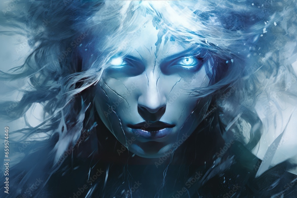 Warrior of lightning woman. Energy demon. Generate Ai Warrior of lightning woman. Energy demon. Generate Ai
