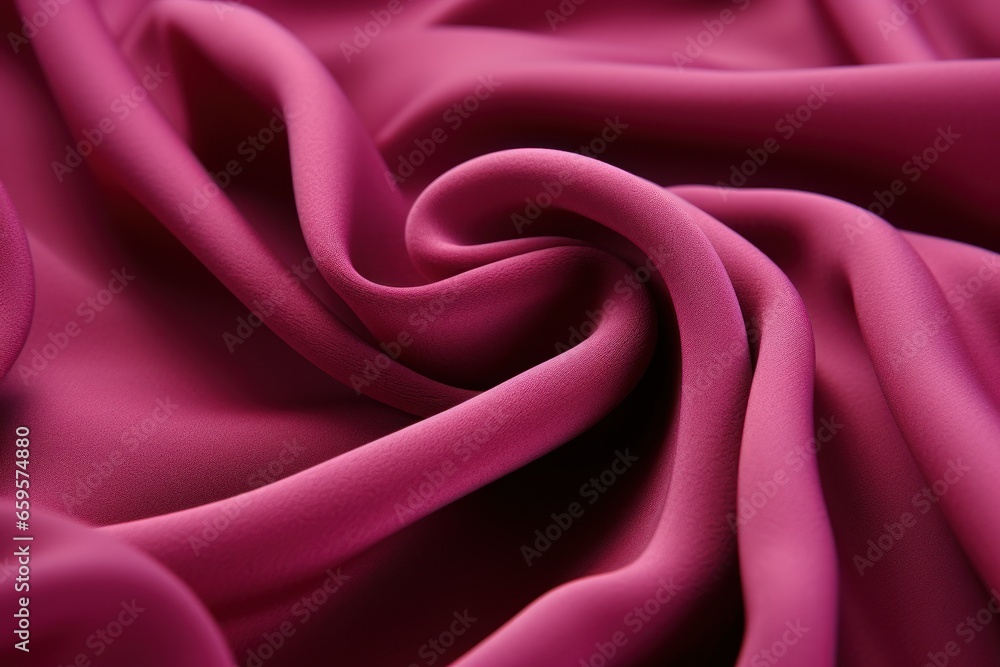 Obraz premium a piece of fabric lies in beautiful waves. layers of french terry pink amaranth textile.