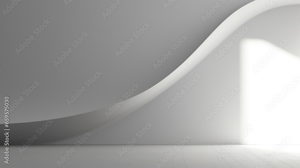 Product, business presentation, design, wavy background with shadow and light from windows and neutral gray color