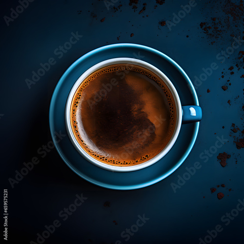 cup of delicious coffee top view beautiful photo