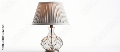 Contemporary table lamp on white backdrop
