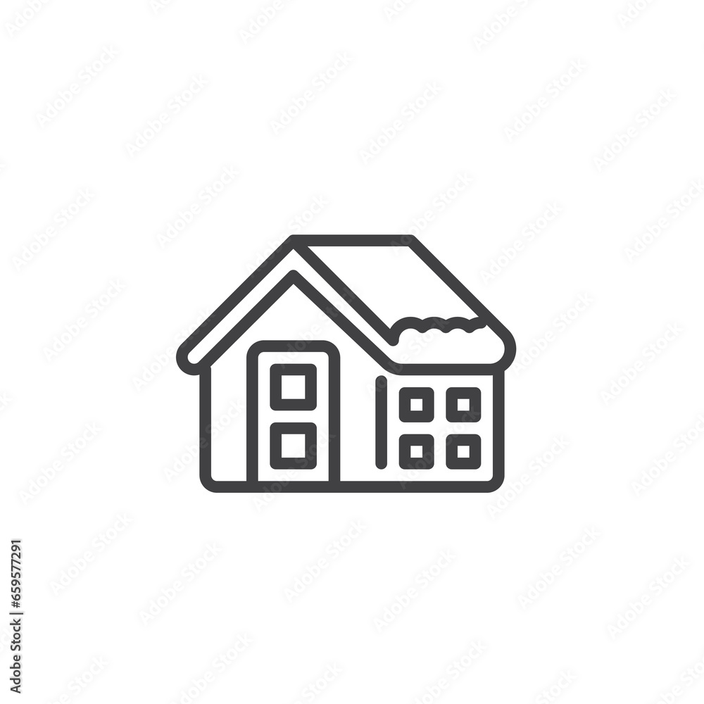 Gingerbread House line icon