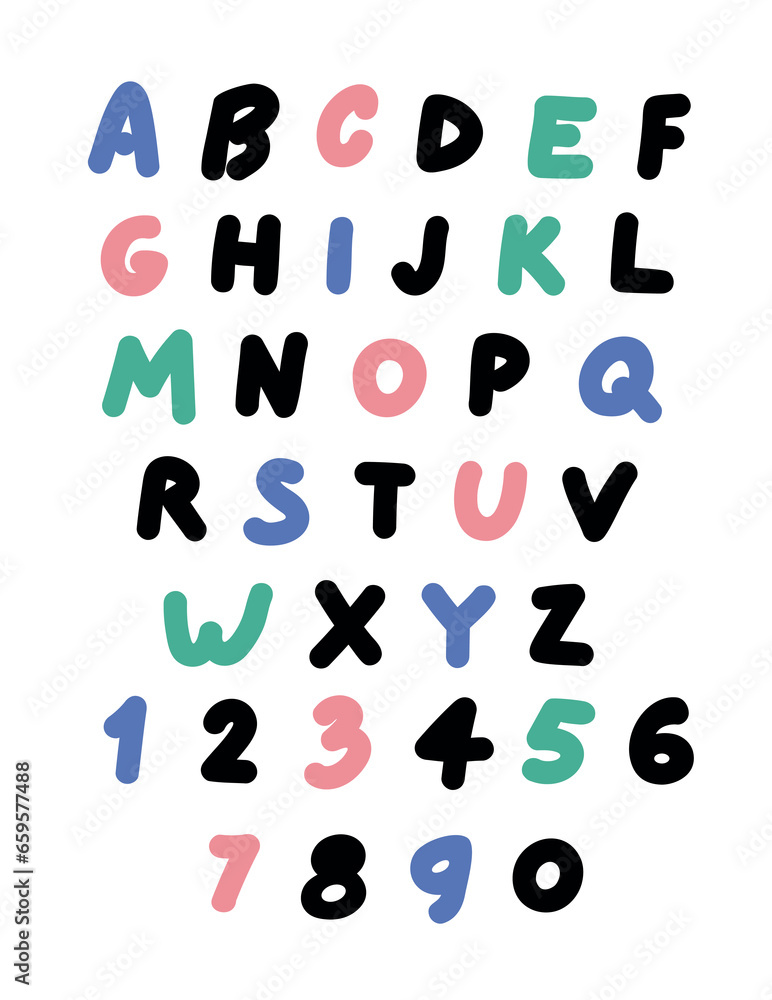 Vector hand drawn alphabet. Cute design for invitations, card, birthday, poster etc. Vector hand drawn alphabet. Cute design for invitations, card, birthday, poster etc.