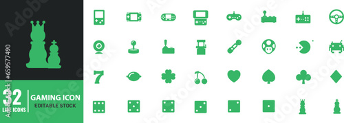 Indoor Games Line icon set. Chess, ball, ludo, card, board , room, puzzle editable stroke.