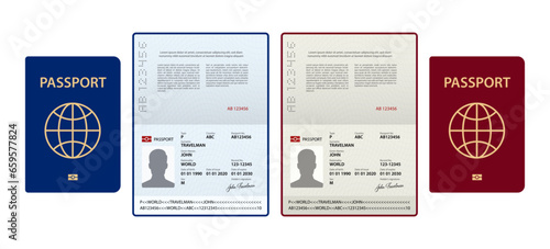 Passport Template. International ID. Travel Document. Vector Illustration