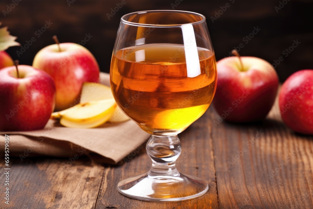 fresh apple cider vinegar in a classy stemware glass fresh apple cider vinegar in a classy stemware glass