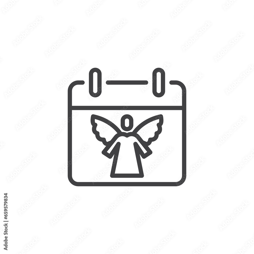 Christmas eve day line icon Christmas eve day line icon