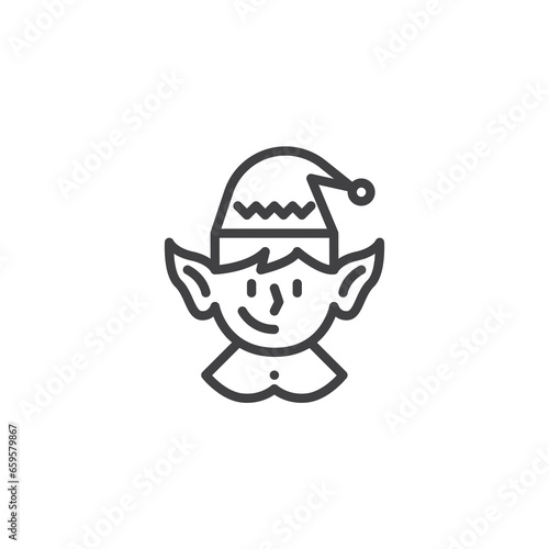 Christmas Elf line icon