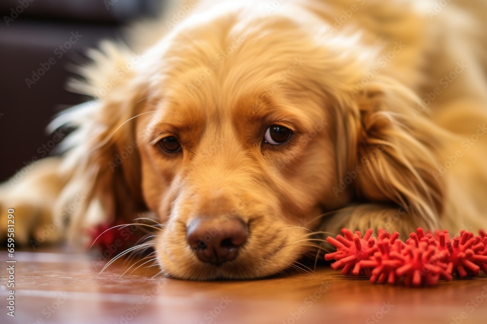 fleas on a dogs chew toy