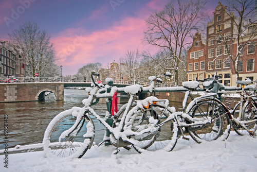 snowy Amsterdam in the Netherlands © Nataraj