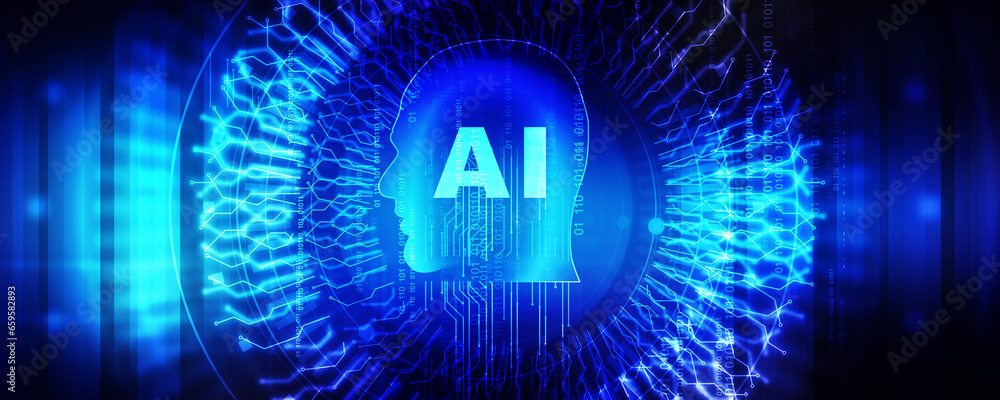 2d illustration Artificial Intelligence (AI) concept
