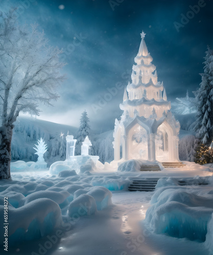 Winter landscape with snow