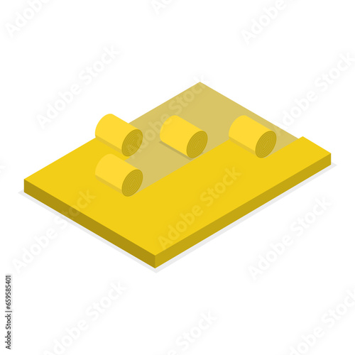 3D Isometric Flat Vector Set of Agriculture Scenes, Harvest Season. Item 2