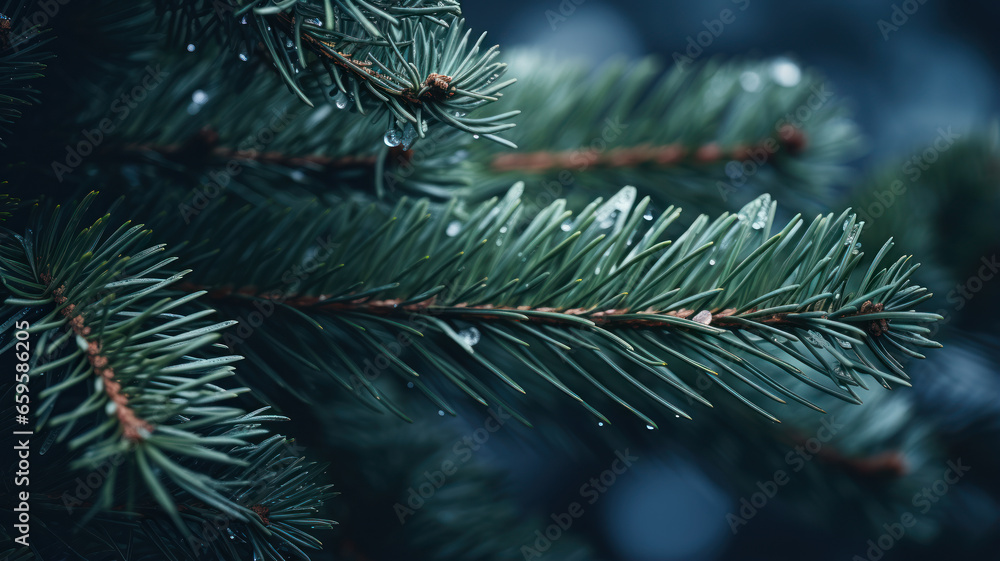 Close-Up Pine Tree Twig in Light Navy and Gray Close-Up Pine Tree Twig in Light Navy and Gray