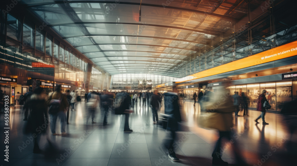 Busy Airport Terminal Long Exposure Busy Airport Terminal Long Exposure