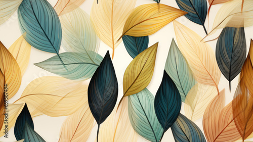 Stylized Leaf Pattern on Neutral Background