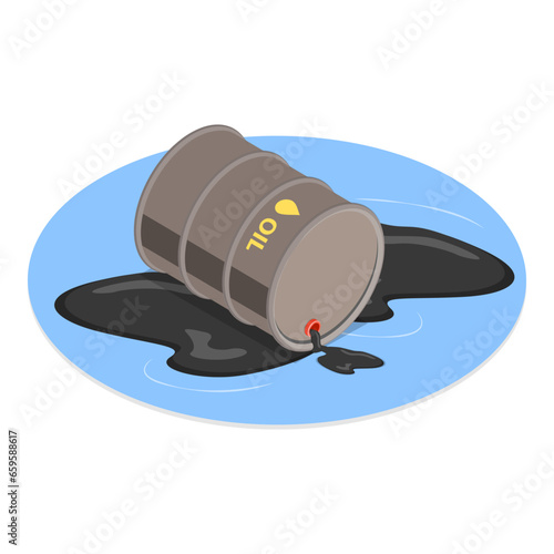 3D Isometric Flat Vector Set of Natural and Human-Caused Disasters, Nuclear Pollution, Drought, Dirty Waste. Item 1