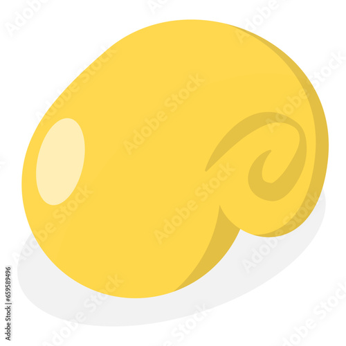3D Isometric Flat Vector Set of Seashells, Ocean Cockleshells. Item 4