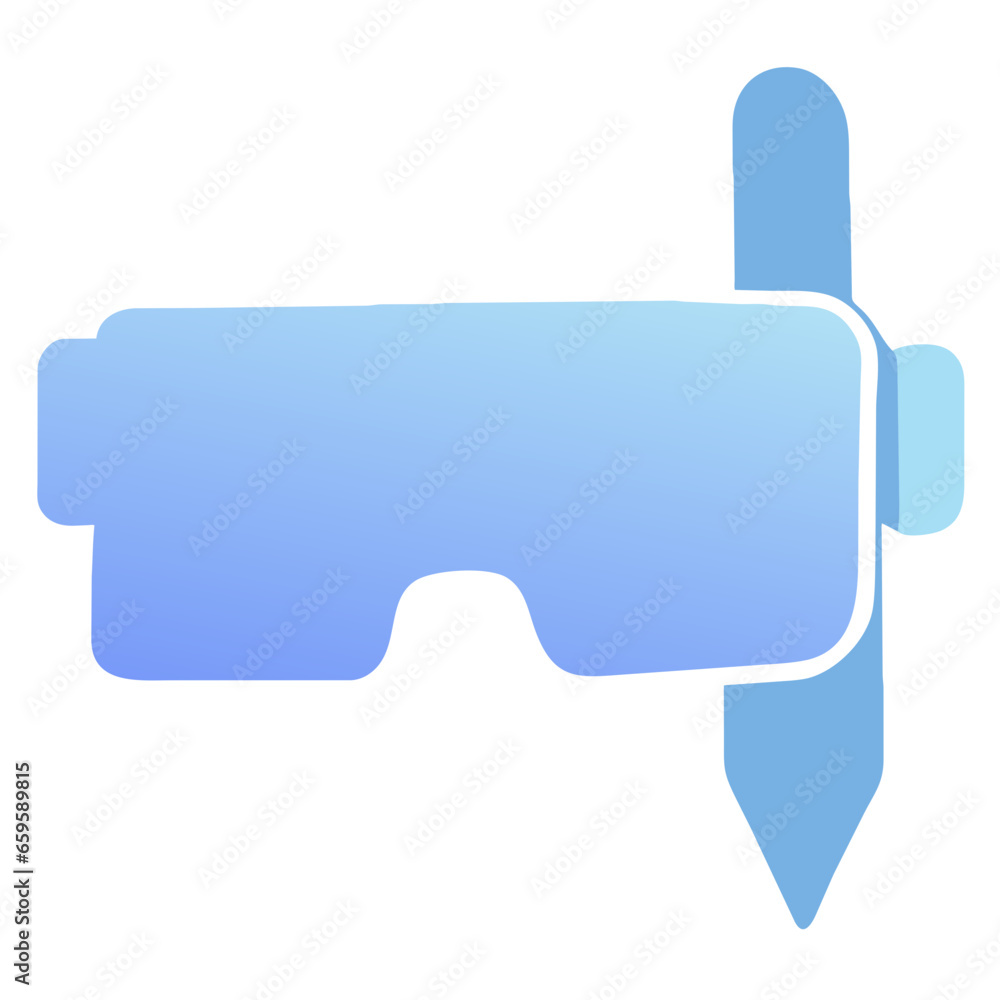 Virtual reality goggles icon - blue gradient outline, isolated - vector illustration AI generated Virtual reality goggles icon - blue gradient outline, isolated - vector illustration AI generated