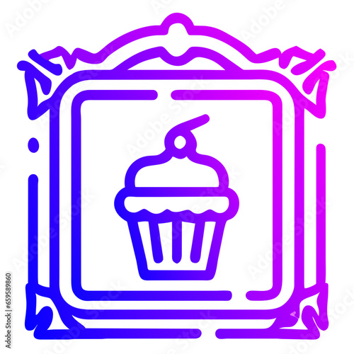 Cupcake icon vector. Cake sign. Graph symbol for cooking web site and apps design, logo, app, UI Generative AI