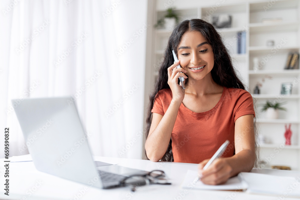 Efficient Young Hindu Lady Handling Work from Home Efficient Young Hindu Lady Handling Work from Home