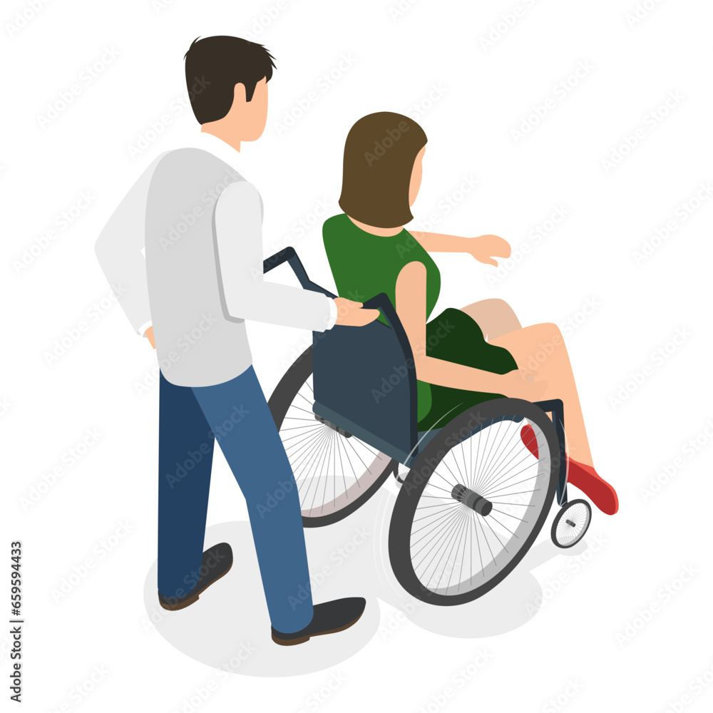 3D Isometric Flat Vector Illustration of People with Different Types Of Disabilities, Equality, Diversity and Inclusion. Item 1 3D Isometric Flat Vector Illustration of People with Different Types Of Disabilities, Equality, Diversity and Inclusion. Item 1