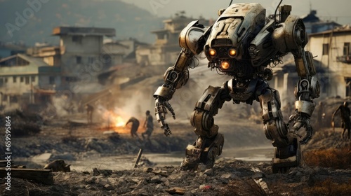War Between Humans and Robots © cherezoff