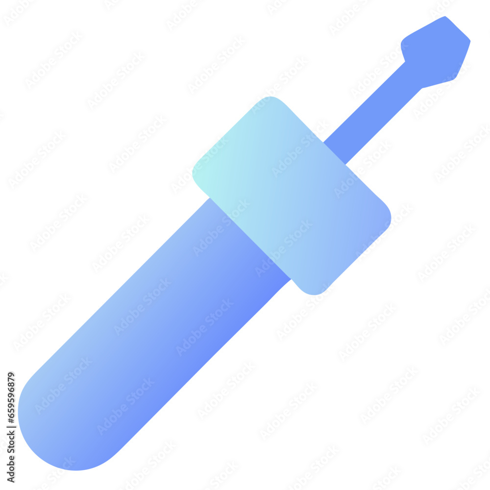 Simple blue screwdriver isolated on a white background. Vector illustration. AI Generated Simple blue screwdriver isolated on a white background. Vector illustration. AI Generated