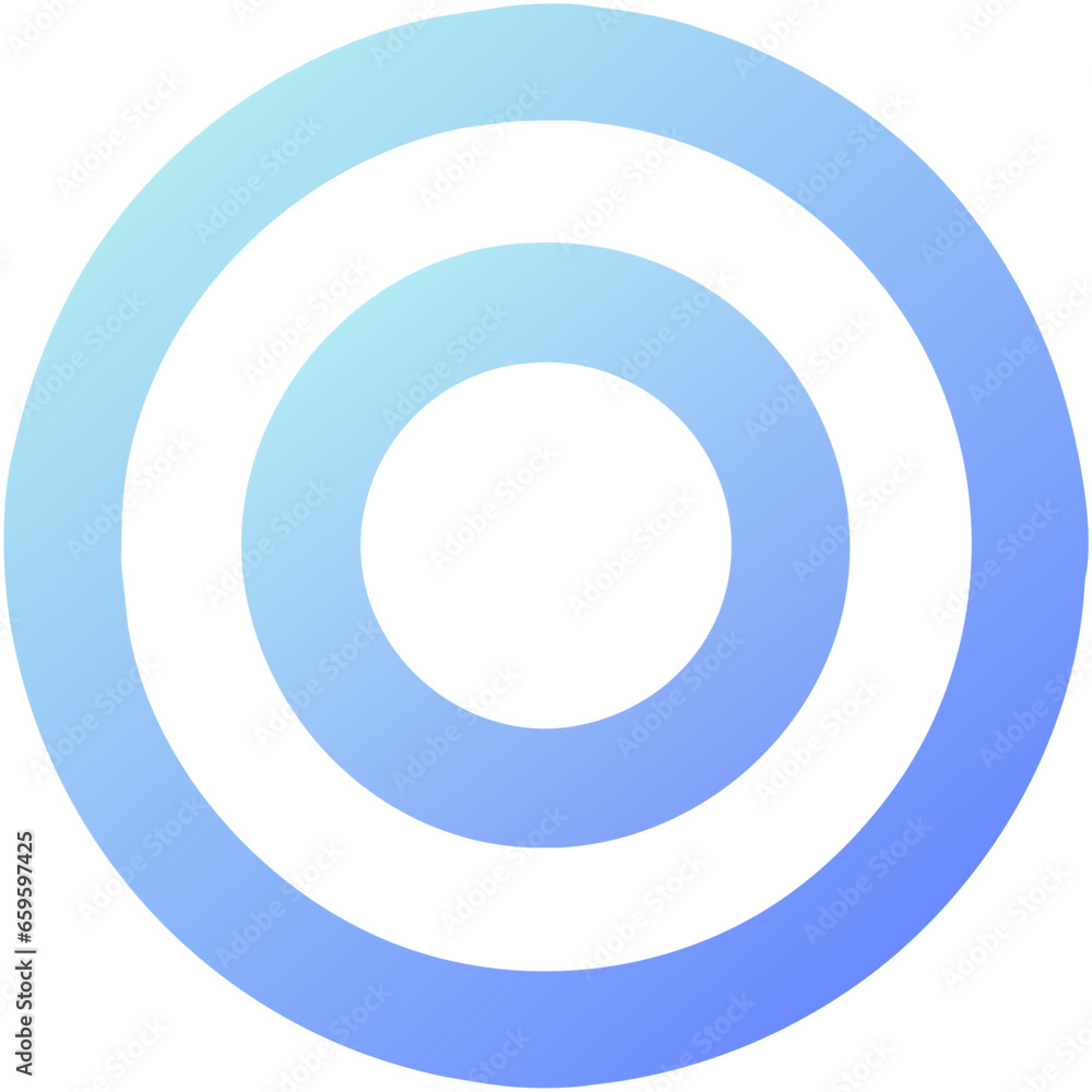 Illustration of a blue target on a white background, vector illustration Generative AI