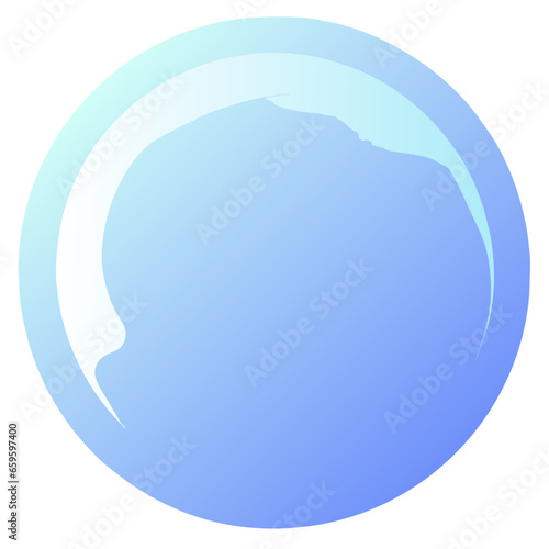 Vector illustration of a blue button in the form of a circle. Generative AI