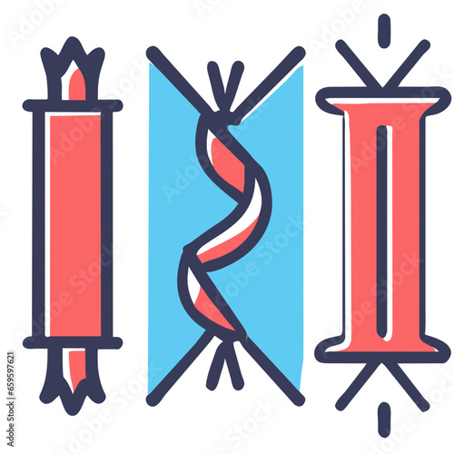 Firecrackers line icon, Party related vector illustration, Editable stroke. Generative AI photo