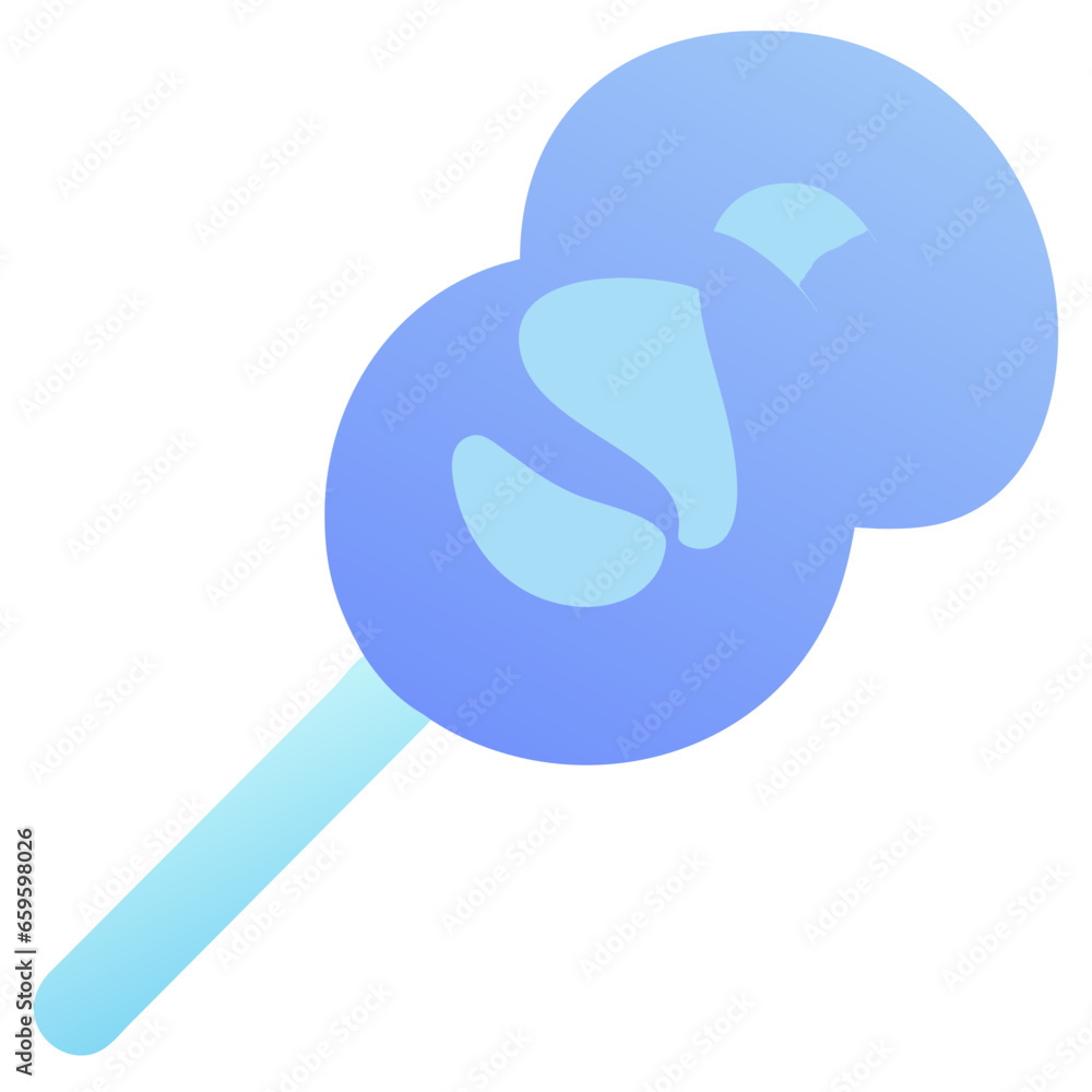 Blue lollipop icon on white background. Flat style. Vector illustration. Generative AI Blue lollipop icon on white background. Flat style. Vector illustration. Generative AI