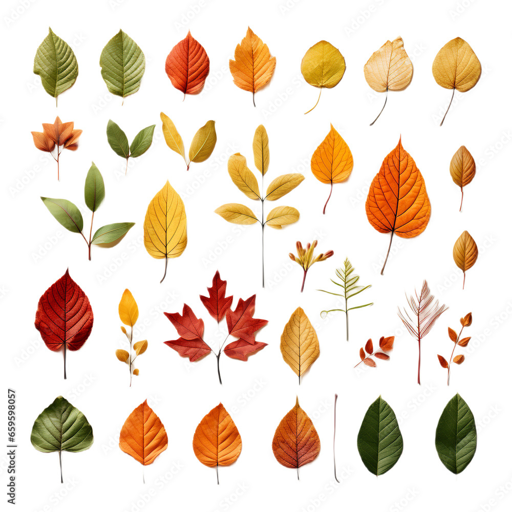  autumn leaves collection, PNG, transparent background